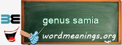 WordMeaning blackboard for genus samia